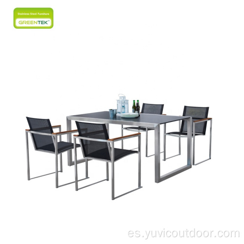 Juego de comedor 304 # muebles de acero inoxidable